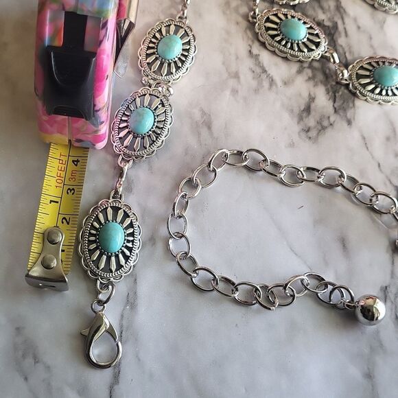 Vintage Style Silver Small Concho Chain Belt main image 11